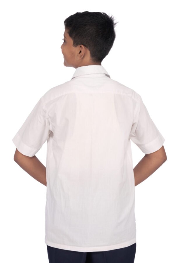 Half sleeve white with a formal collar and Pocket for boys and girls school uniiformform